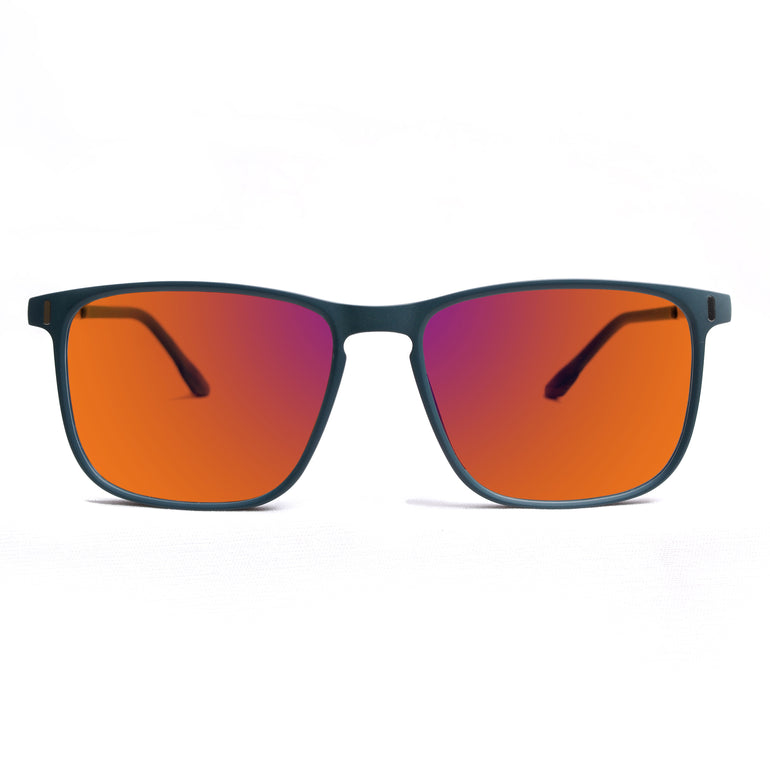 Sleepaxa Elegan Matte Slate Blue Amber Tinted Blue Block Glasses for Sleep & Eye Strain