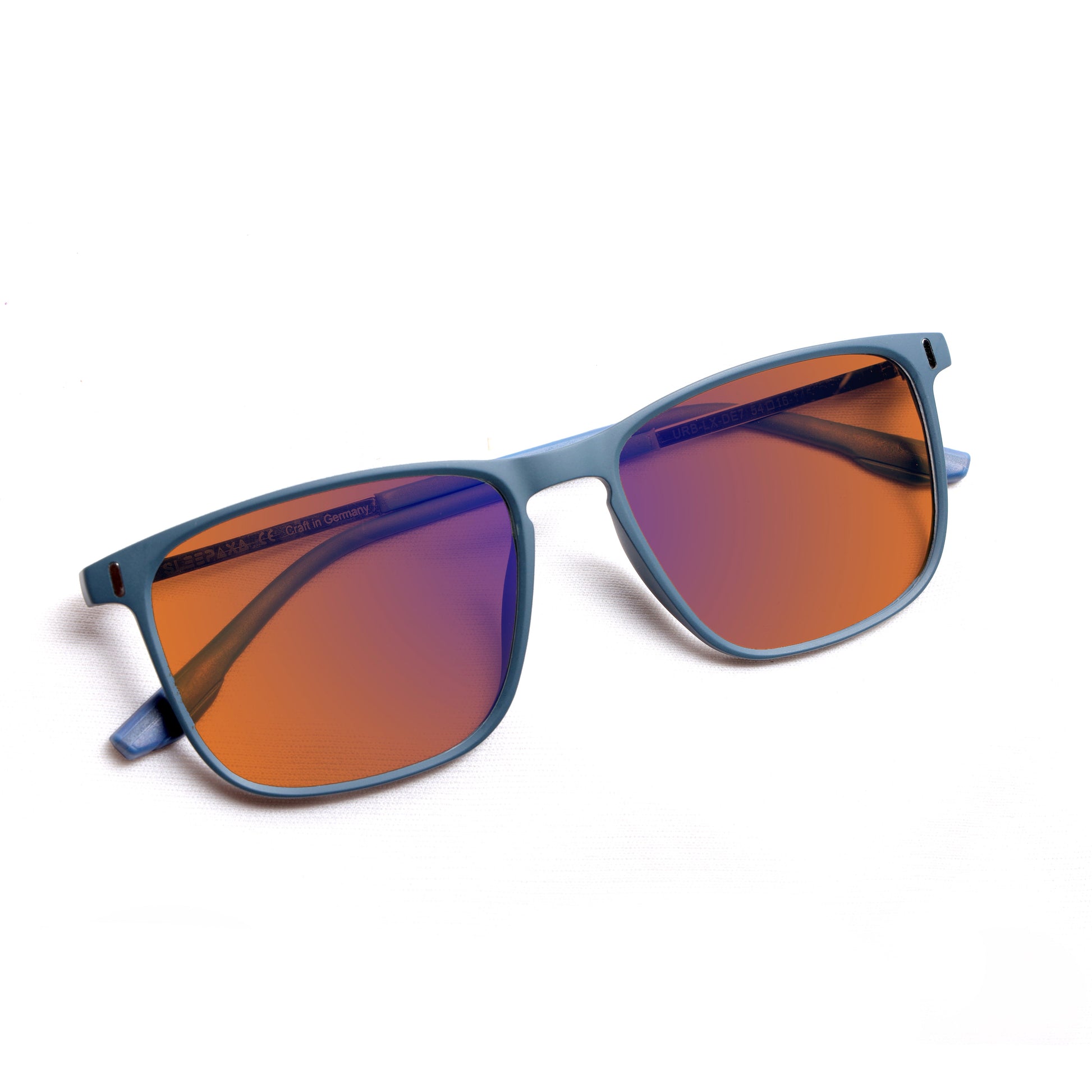 Sleepaxa Elegan Matte Slate Blue Amber Tinted Blue Block Glasses for Sleep & Eye Strain