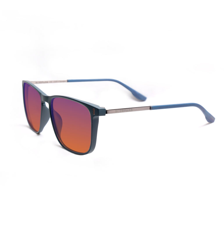 Sleepaxa Elegan Matte Slate Blue Amber Tinted Blue Block Glasses for Sleep & Eye Strain